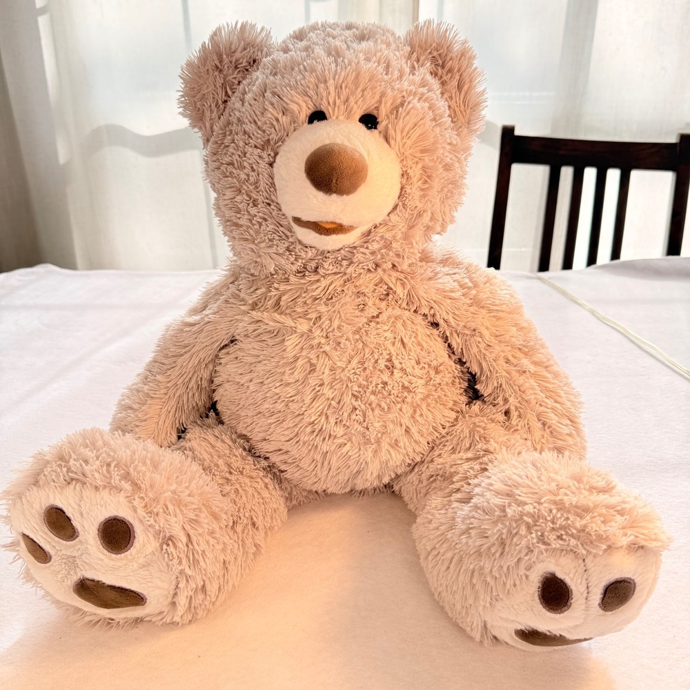 HUGFUN INTERNATIONAL Large Plush Teddy Bear Tan Soft Cuddly 24‎ inch